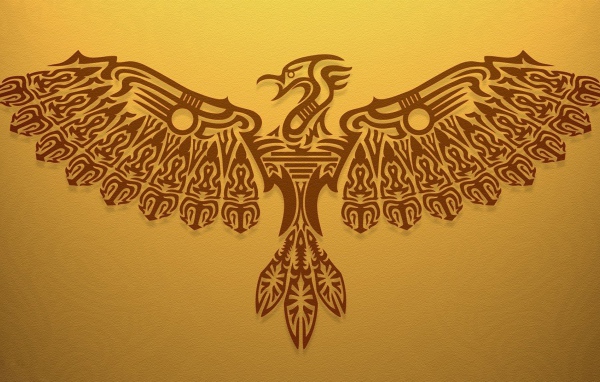 Коричневый силуэт хищной птицы