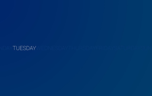День недели вторник