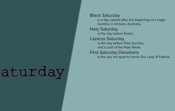 Описание субботы на английском языке