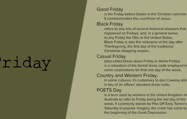 Описание пятницы на английском языке