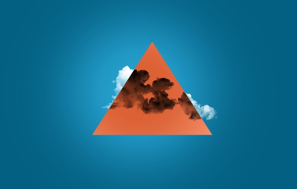 Оранжевый треугольник с облаком