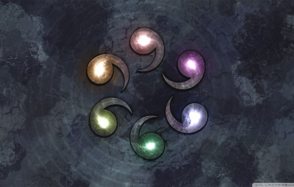 Радужные запятые, фон