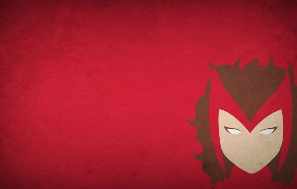 Алая ведьма, красный фон