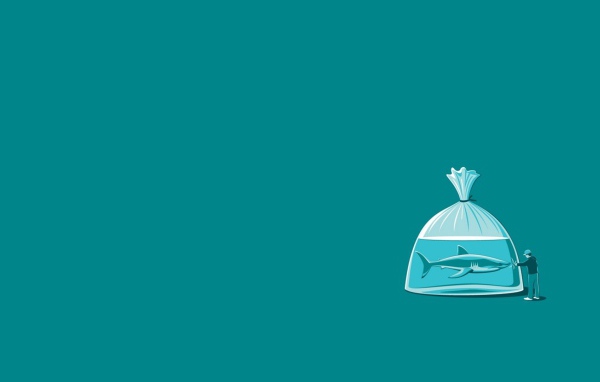 Акула в пакете, фон