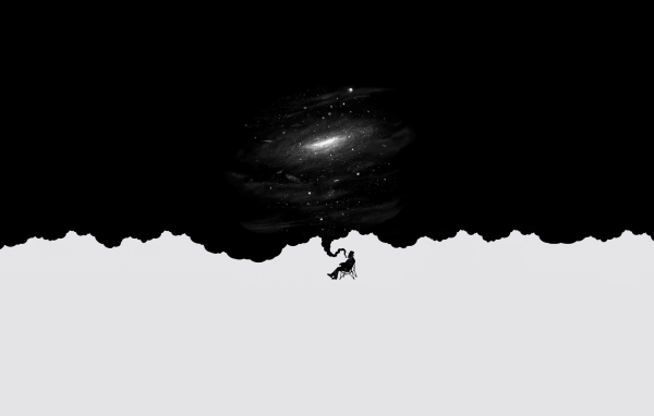 Курильщик, белый и черный фон