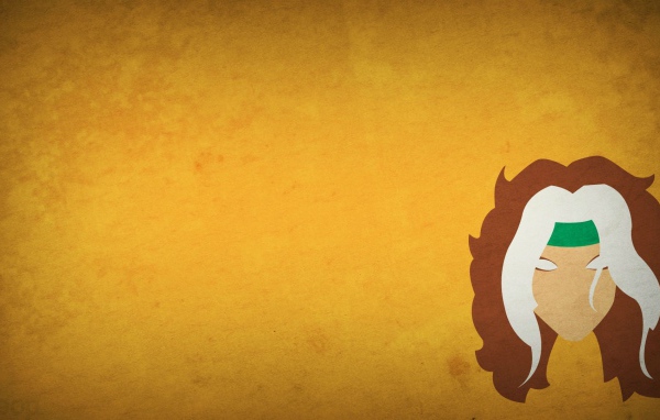 Девушка из Люди Икс, желтый фон