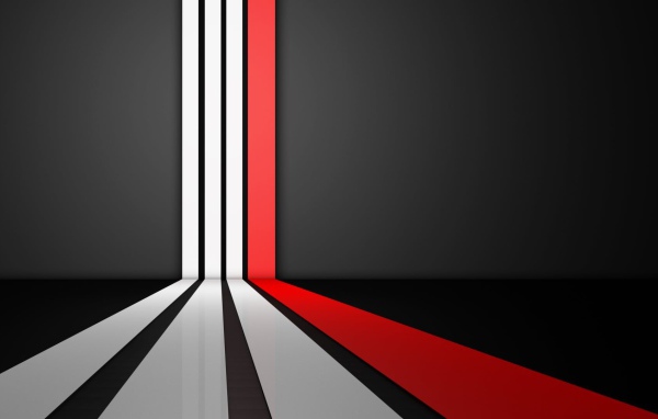 Перспектива из белых и красной линий