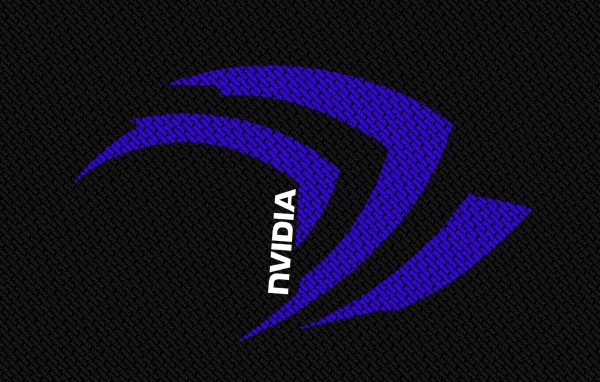 Голубой символ Nvidia из букв