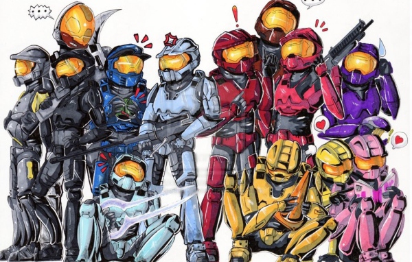 Герои мультфильма Red vs. Blue