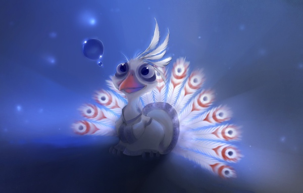 Маленький павлин из мультфильма