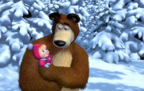 Маша на руках у медведя, мультфильм Маша и медведь