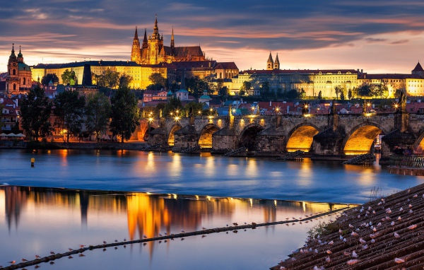 Ночная Прага, Чехия