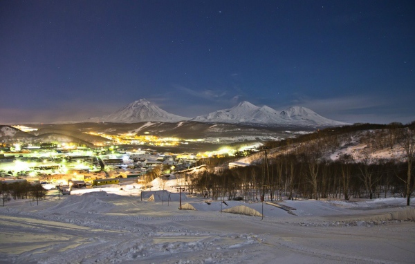 Ночной город на Камчатке
