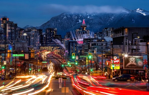 Ночной город Ванкувер, Канада