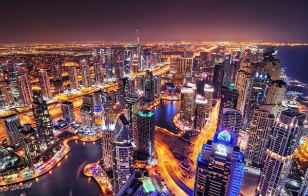 Ночные огни Дубая