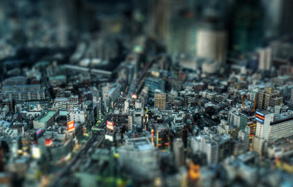 Фото эффект игрушечного города