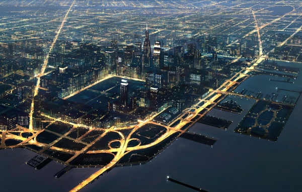 Ровная геометрия улиц в большом городе