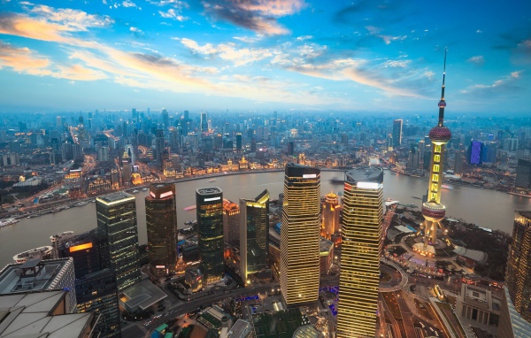 Красивый город Шанхай, Китай