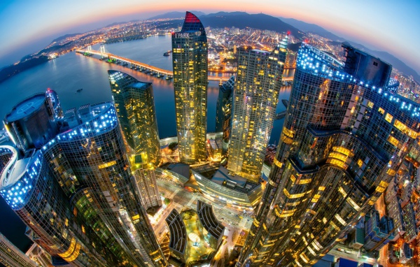 Портовый город Пусан, Южная Корея