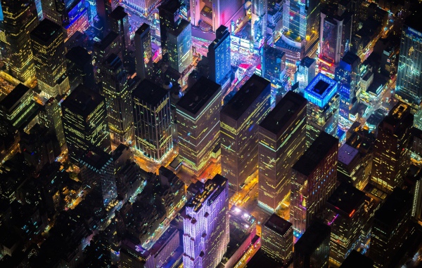 Вид на город в ночи