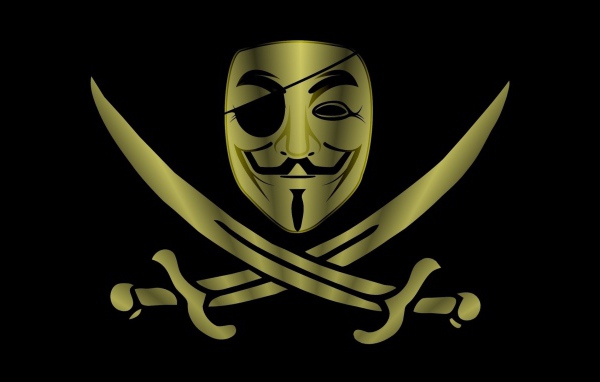Анонимус на пиратском флаге