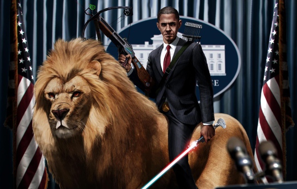 Барак Обама оседлал льва