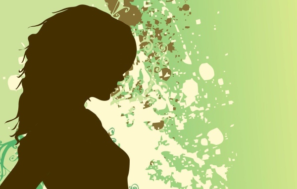 Коричневый силуэт девушки