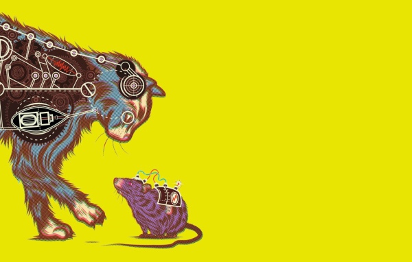 Электрический кот ловит электрическую мышь