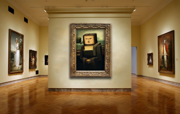 Мона Лиза в стиле Minecraft