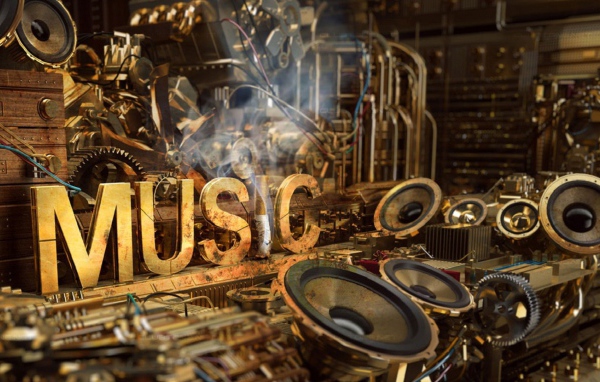 Музыкальное оборудование в стиле стимпанк