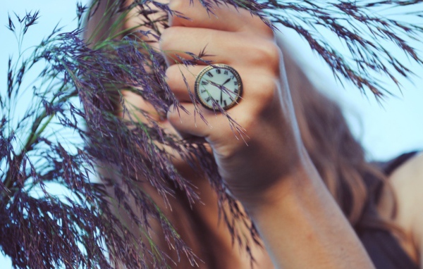 Кольцо в виде часов на руке