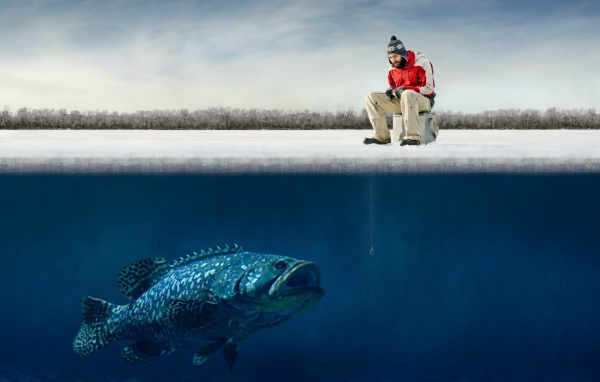 Зимняя рыбалка на озере