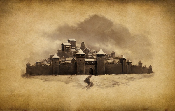 Нарисованный город крепость