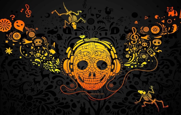 Изображение музыкального черепа