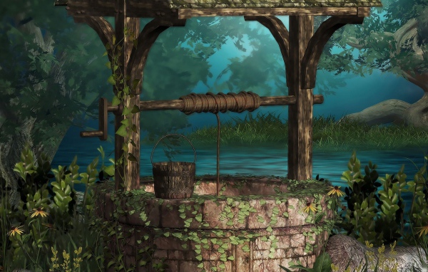 Каменный колодец у реки