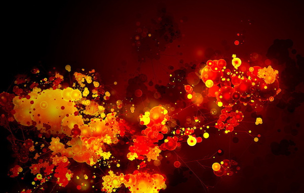 Желтые и красные пузыри