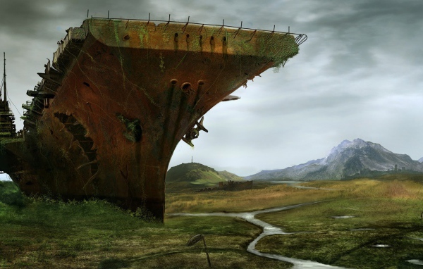 Авианосец в высохшем море