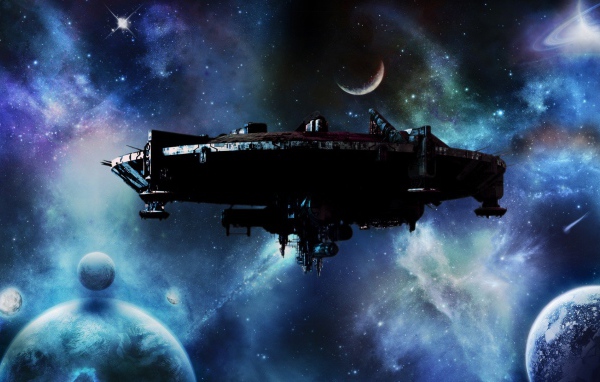 Корабль пришельцев в чужой планетной системе