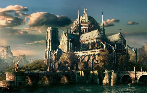 Красивый замок фэнтези