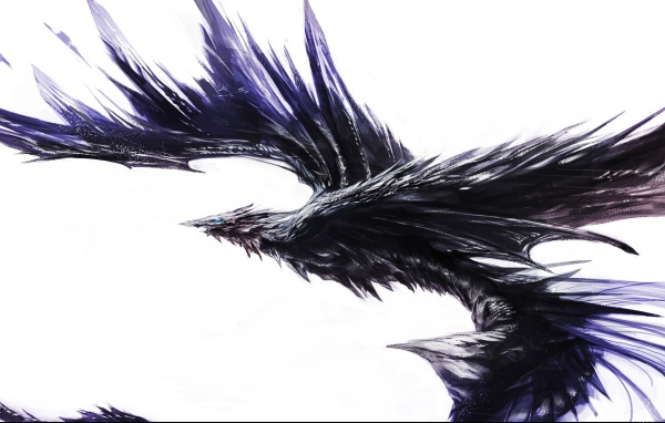 Черный крылатый дракон