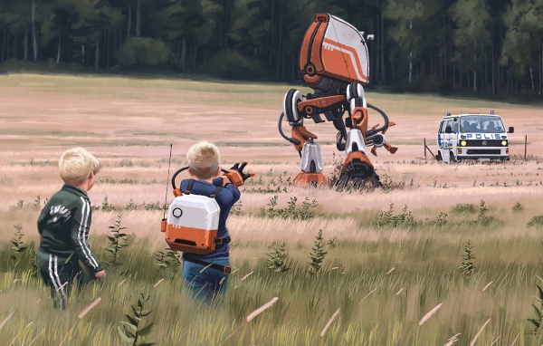 Дети играют с трансформером