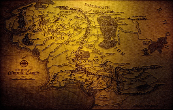 Карта Средиземья из Властелина колец
