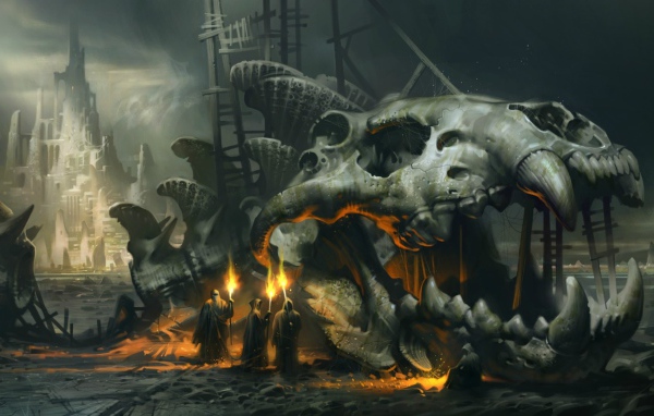 Череп огромного фантастического животного