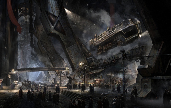 Космопорт в стиле стимпанк