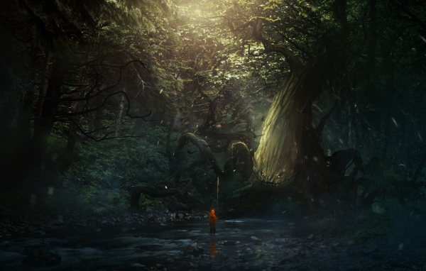 Мальчик в лесной чаще