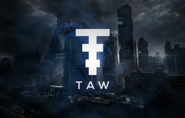 Логотип на фоне разрушенного мегаполиса