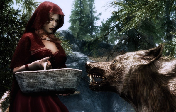 Вампирша встретилась с волком в лесу