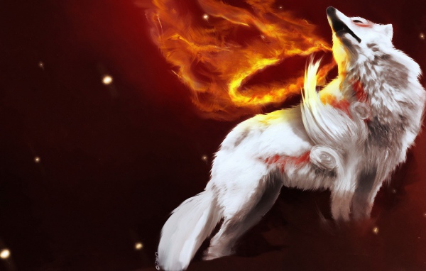 Раненый белый волк