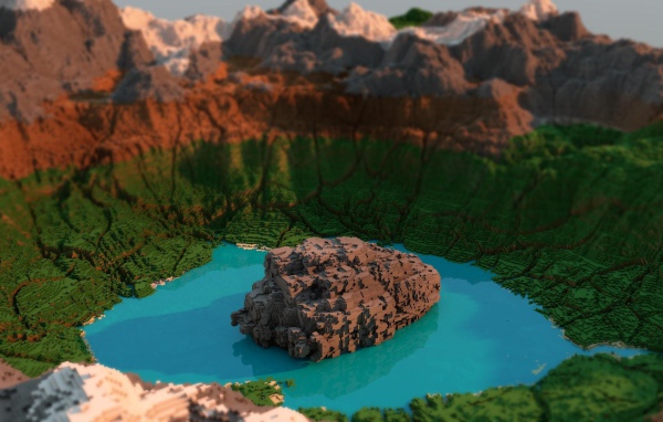 Природа каньон в стиле Minecraft