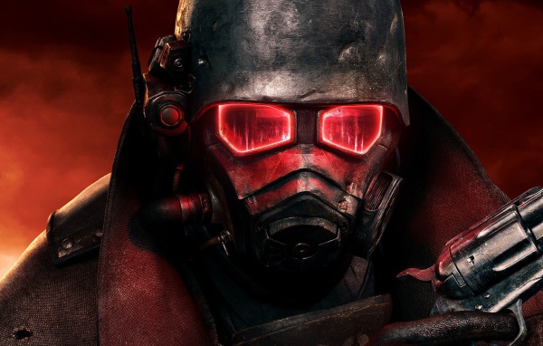 Герой игры Fallout New Vegas в красных тонах